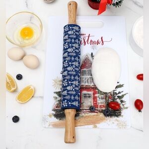 CWC Blue and White Patterned Rolling Pin